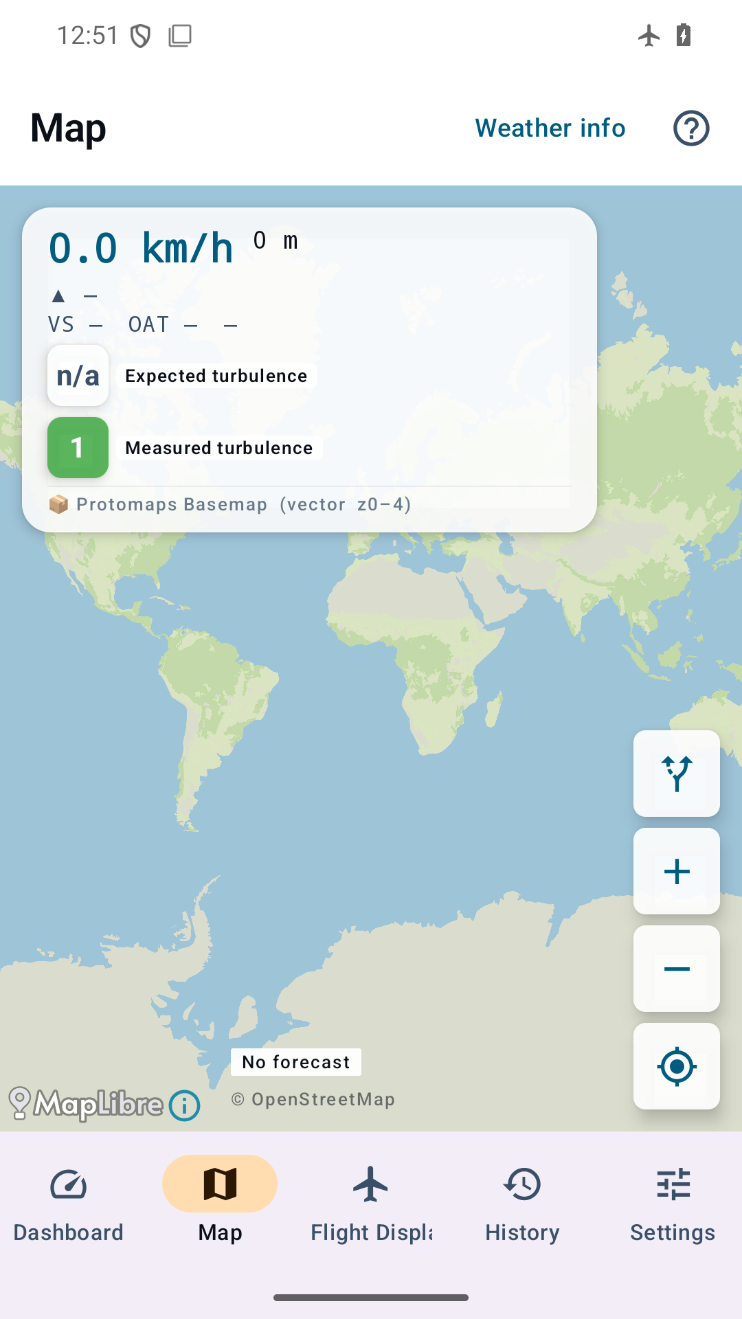SteadySky — Free map with no forecast loaded