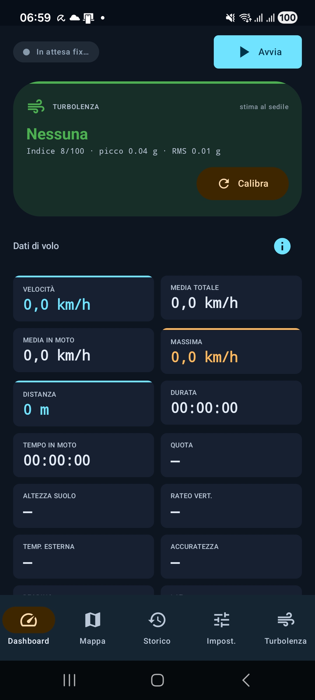 SteadySky dashboard showing turbulence and flight data