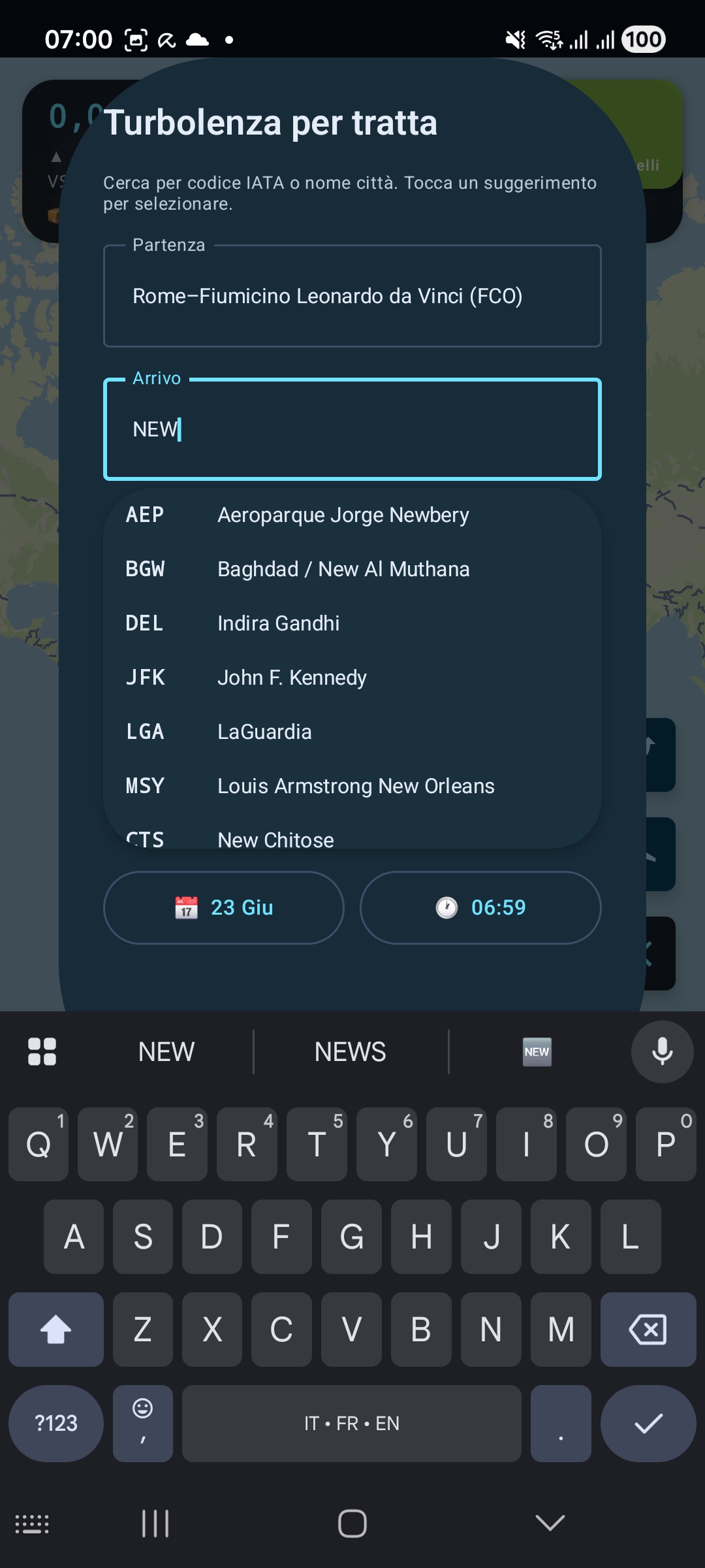 SteadySky route search by airport or IATA code